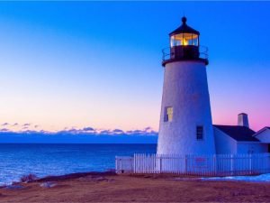 Maine Pemaquid Point Lighthouse Sunrise photography Poster print and framed canvas wall art
