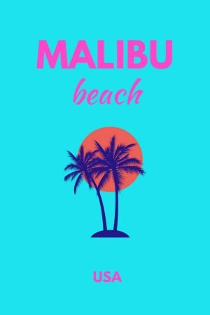 Preppy Malibu Beach Poster
