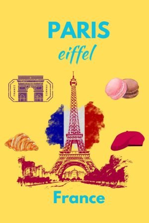 Preppy Paris Eiffel Travel Poster