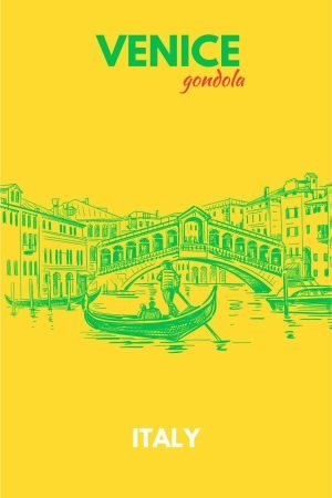 Preppy Venice Gondola Travel Poster