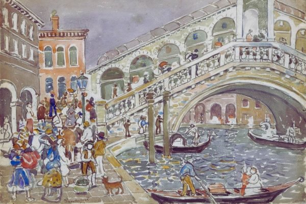 Rialto Bridge Venice Painting Print Maurice Prendergast framed poster and canvas art