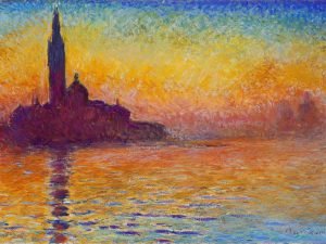 San Giorgio Maggiore at Dusk Claude Monet poster print and canvas art painting