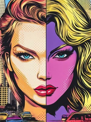 Taylor Swift Faces Pop Art Print Poster and Canvas Wall Art