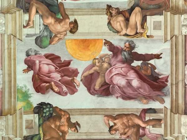 The Creation of the Sun and the Moon Print Michelangelo