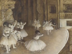 Edgar Degas The Rehearsal of the Ballet on Stage painting canvas art and framed poster print