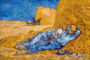 The Siesta After Millet Painting Vincent Van Gogh impressionist canvas art print and framed poster