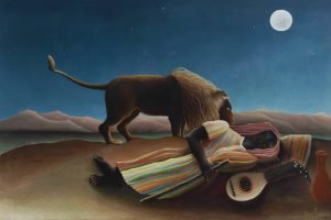 The Sleeping Gypsy (La Bohémienne endormie) Painting Print Henri Rousseau