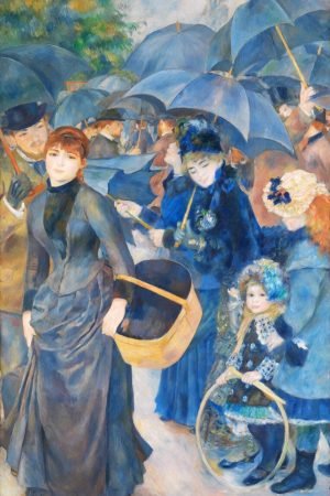 The Umbrellas Painting Print Pierre Auguste Renoir framed poster and canvas wall art