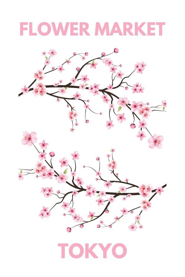 Tokyo Flower Market Poster Print and framed wall art
