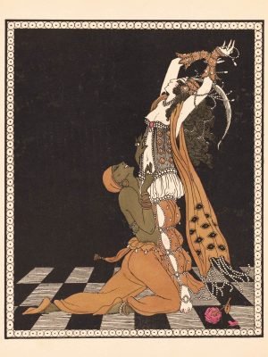 Vaslav Nijinsky and Ida Rubinstein in Schéhérazade George Barbier art nouveau theatre print