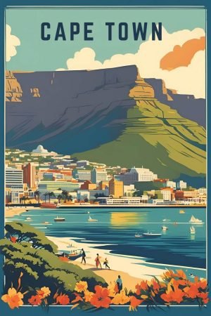 Vintage Cape Town Travel Poster