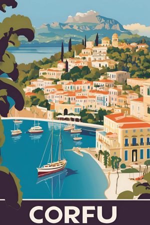 Vintage Corfu Travel Poster