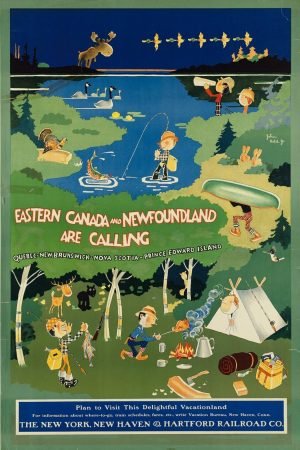Vintage Eastern Canada Newfoundland Travel Poster