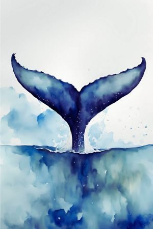 Whale Tail Painting print framed poster and canvas wall art