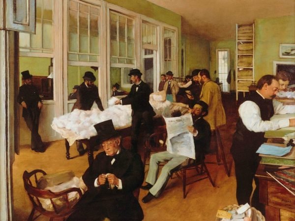Edgar Degas A Cotton Office in New Orleans poster and framed canvas print