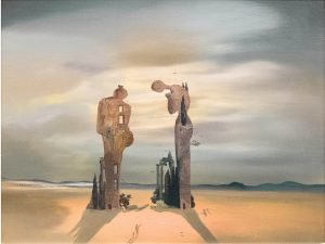 Archeological Reminiscence of Millet's Angelus Salvador Dali surrealist paintings framed poster and canvas wall art print