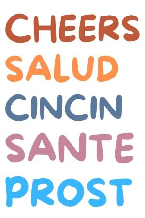 Cheers Cin Cin Salud Poster Print Framed Kitchen Wall Art Decor