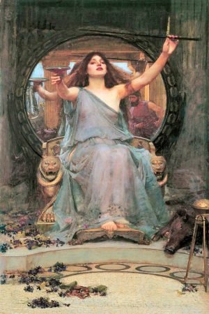 John William Waterhouse Circe Offering the Cup to Odysseus painting canvas wall art and framed poster print