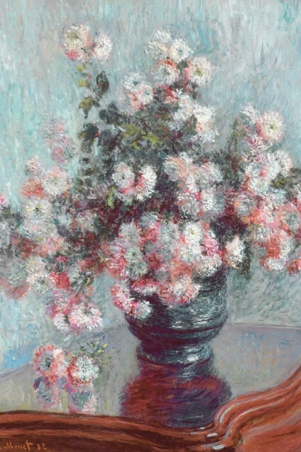 Claude Monet Chrysanthemums painting canvas wall art and framed poster print for sale