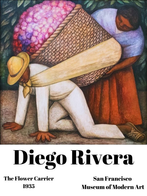 Diego Rivera The Flower Carrier Poster print and framed canvas art