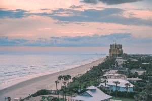 Florida Daytona Beach Sunset Poster print and coastal landscape photography canvas wall art