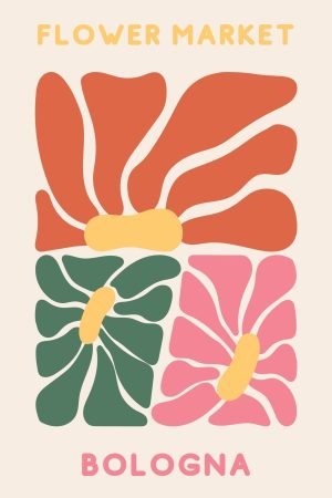 Flower Market Bologna Poster Print framed wall art