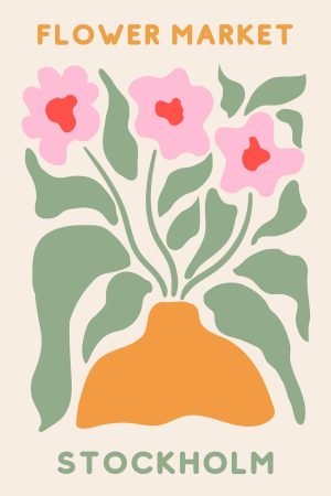Flower Market Stockholm Poster print framed wall art