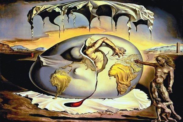 Salvador Dali Geopoliticus Child Watching the Birth of the New Man Print framed poster and canvas wall art