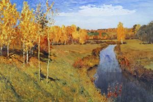 Golden Autumn Isaac Levitan​ landscape painting canvas wall art and framed poster priint