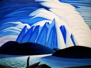 Lake and Mountains Lawren Harris painting print framed poster and canvas wall art