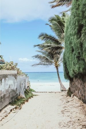 Lanikai Beach Way Poster framed wall art print