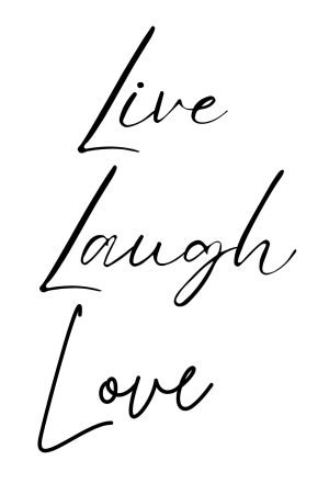 Live Laugh Love Wall Art canvas print and framed poster