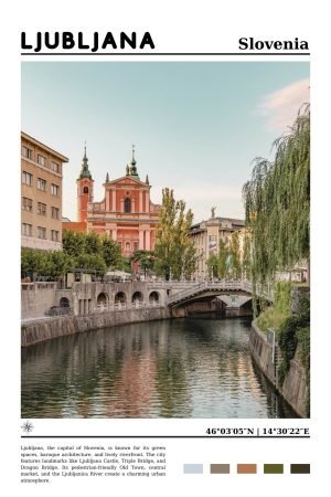 Ljubljana Slovenia Travel Poster print framed city destination wall art