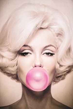 Marilyn Monroe Pink Bubble Gum Poster print framed wall art