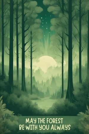 May the Forest Be with You Always Poster framed wall art print