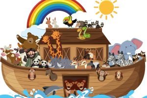 Noah's Ark Nursery Wall Art Horizontal Framed poster and canvas print