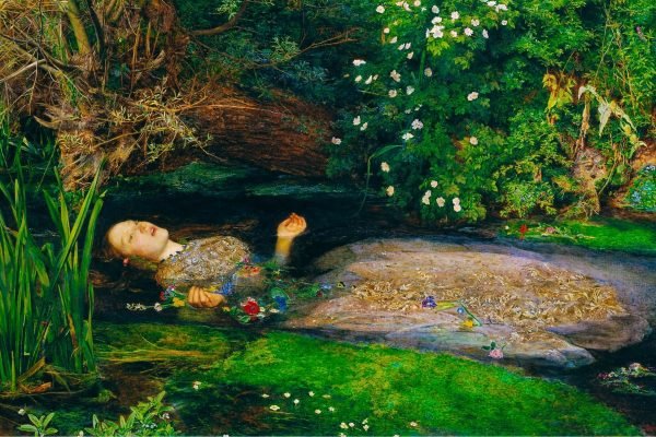 Ophelia Print by John Everett Millais pre raphaelite death of ophelia painting canvas wall art and framed poster print