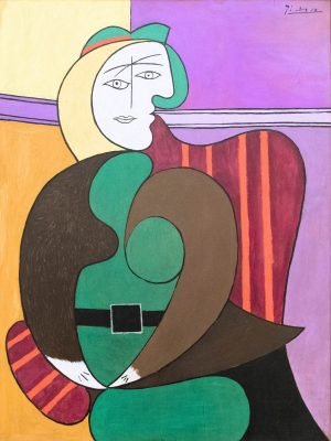 Pablo Picasso The Red Armchair painting print framed poster and canvas cubist wall art