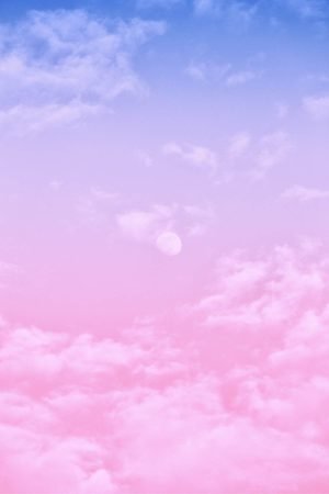 Blue sky and Pink Clouds Poster framed print and canvas wall art