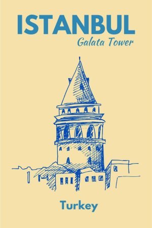 Preppy Istanbul Turkey Travel Poster framed art print