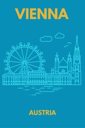 Preppy Vienna Austria Travel Poster framed wall art