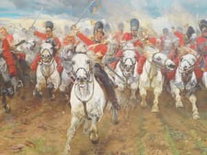 Scotland Forever Print Lady Butler Battle of Waterloo in 1815 painting canvas wall art and framed poster