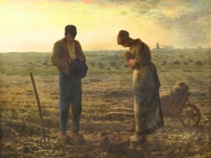 The Angelus Painting Print Jean Francois Millet Canvas Wall Art and Framed poster
