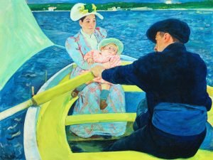 The Boating Party Mary Cassatt canvas wall art and framed poster print