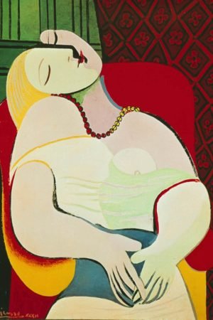 Pablo Picasso The Dream (Le Rêve) painting canvas wall art and framed poster print for sale