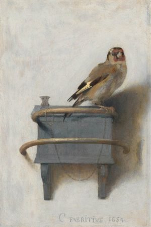 The Goldfinch Painting (1654) Carel Fabritius canvas art print and framed poster