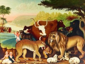 The Peaceable Kingdom by Edward Hicks painting canvas wall art and framed poster print