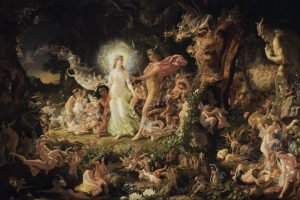 Joseph Noel Paton The Quarrel of Oberon and Titania poster print framed canvas wall art A Midsummer Night's Dream William Shakespeare
