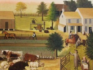 The Residence of David Twining 1787 Print by Edward Hicks painting canvas wall art and framed poster