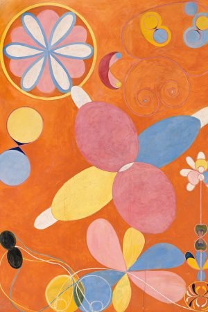 The Ten Largest No. 4 Youth Hilma af Klint colorful abstract art poster print and framed canvas wall decor